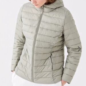 Womens Soft Gray A NEW DAY Thin Insulated Puffer Warm Coat Jacket Plus SIZE  2XL